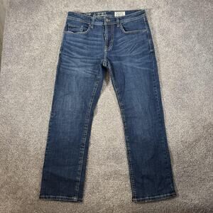 TK Axel Jeans Mens 35x30 Blue Slim Boot Stretch Embroidered Pockets AXMB005-6